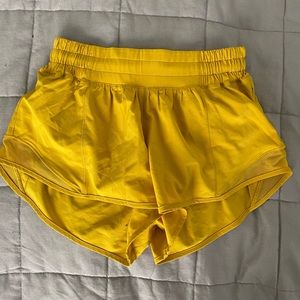 Mustard yellow Lulu lemon shorts. Size 2